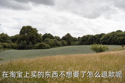 在淘寶上買(mǎi)的東西不想要了怎么退款呢