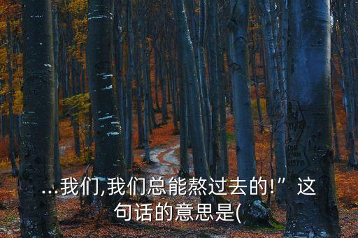 ...我們,我們總能熬過去的!”這句話的意思是(