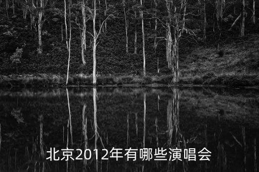 北京2012年有哪些演唱會