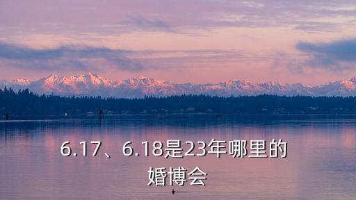 6.17、6.18是23年哪里的 婚博會