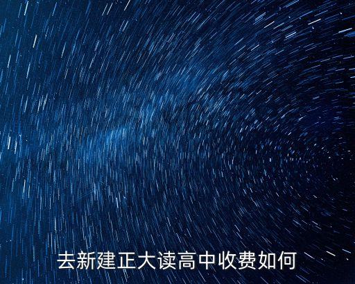 去新建正大讀高中收費如何