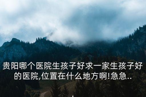 貴陽哪個醫院生孩子好求一家生孩子好的醫院,位置在什么地方啊!急急...