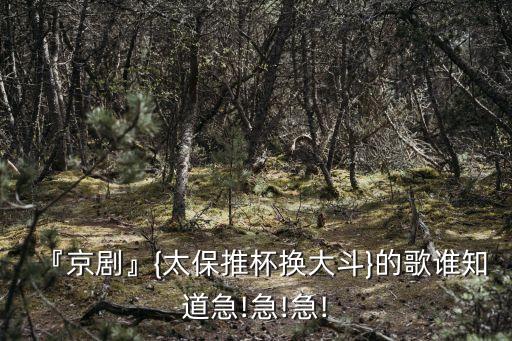 『京劇』{太保推杯換大斗}的歌誰知道急!急!急!