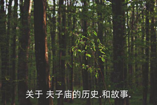 關(guān)于 夫子廟的歷史.和故事.