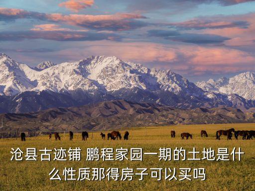 滄縣古跡鋪 鵬程家園一期的土地是什么性質那得房子可以買嗎