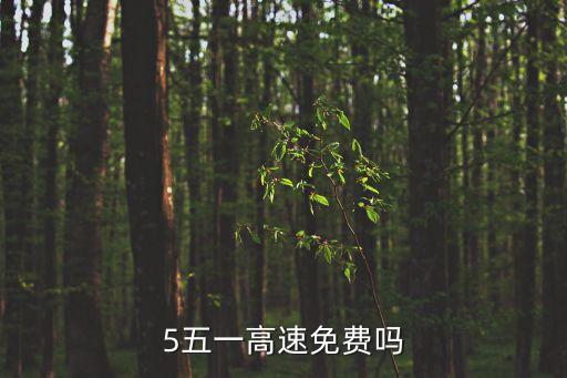 5五一高速免費嗎