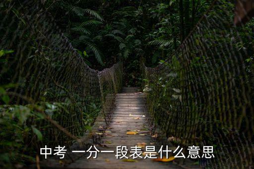 中考 一分一段表是什么意思