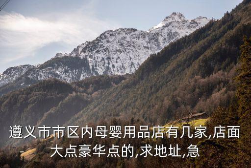 島內價,遵義市區內孕嬰用品店有幾家