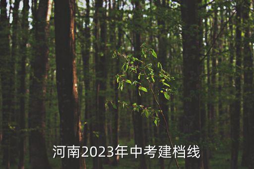河南2023年中考建檔線