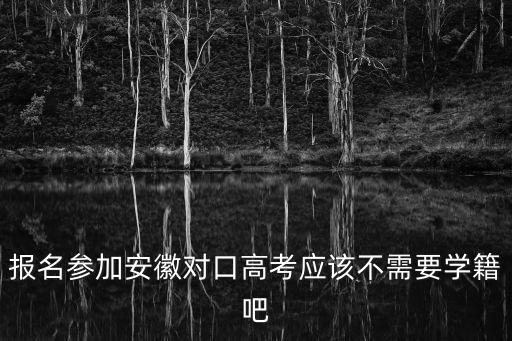 報(bào)名參加安徽對(duì)口高考應(yīng)該不需要學(xué)籍吧