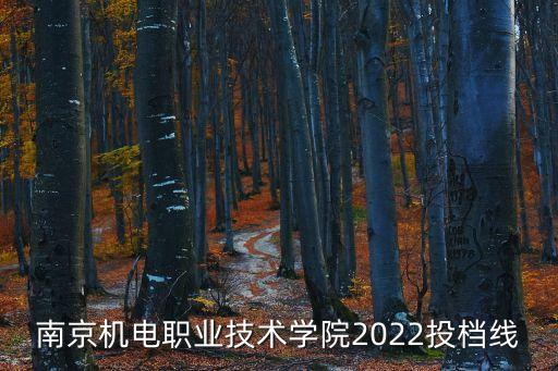 南京機電職業技術學院2022投檔線