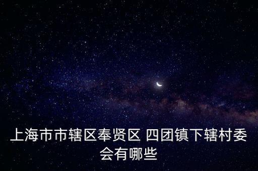 上海市市轄區奉賢區 四團鎮下轄村委會有哪些