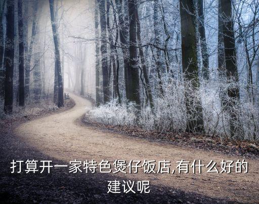 打算開一家特色煲仔飯店,有什么好的建議呢
