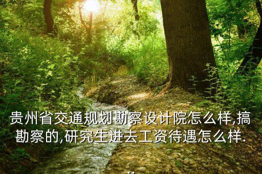 貴州省設計院,貴州省交通規劃勘察設計院怎么樣?