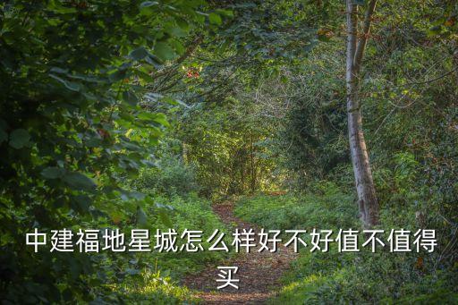  中建福地星城怎么樣好不好值不值得買