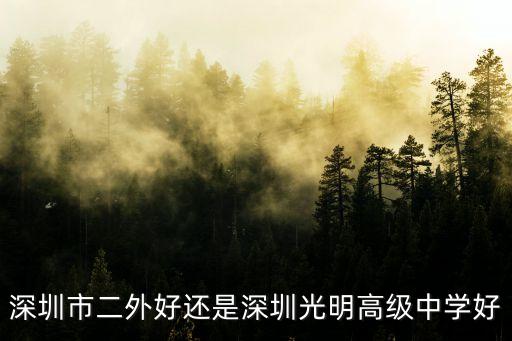 深圳市二外好還是深圳光明高級中學好