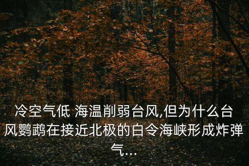 冷空氣低 海溫削弱臺風,但為什么臺風鸚鵡在接近北極的白令海峽形成炸彈氣...