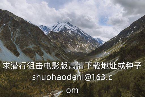 求潛行狙擊電影版高清下載地址或種子shuohaodeni@163.com