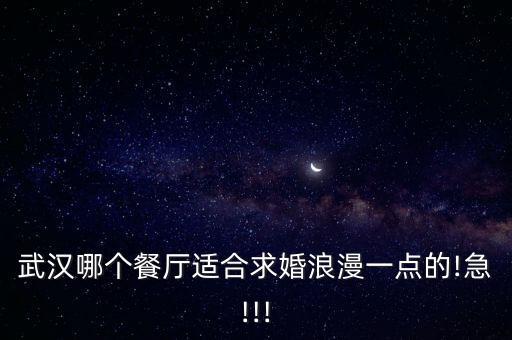 武漢哪個(gè)餐廳適合求婚浪漫一點(diǎn)的!急!!!