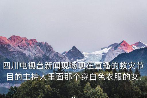 四川電視臺新聞現場現在直播的救災節目的主持人里面那個穿白色衣服的女...