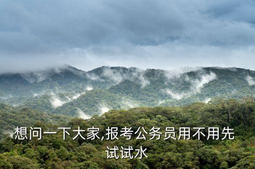 想問(wèn)一下大家,報(bào)考公務(wù)員用不用先 試試水