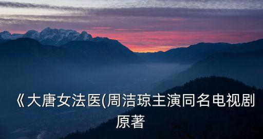 《大唐女法醫(yī)(周潔瓊主演同名電視劇原著