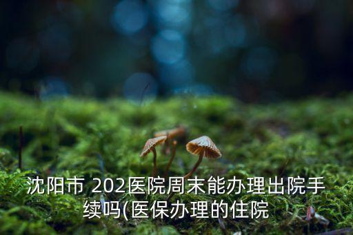 沈陽市 202醫院周末能辦理出院手續嗎(醫保辦理的住院