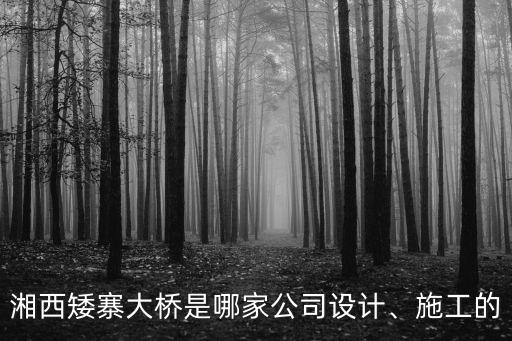 湘西矮寨大橋是哪家公司設(shè)計(jì)、施工的