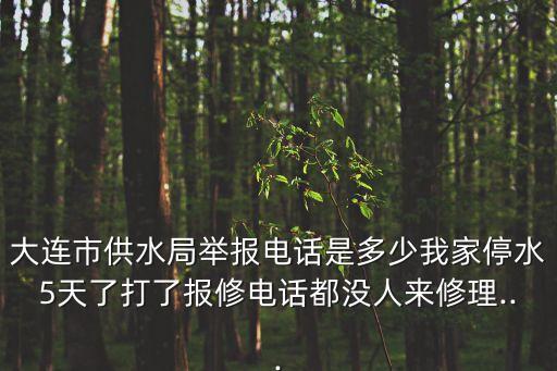 大連市供水局舉報電話是多少我家停水5天了打了報修電話都沒人來修理...