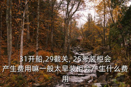 31開船,29截關, 25號裝柜會產生費用嘛一般太早裝柜會產生什么費用