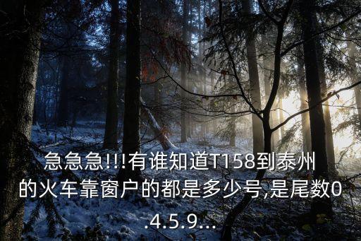 急急急!!!有誰知道T158到泰州的火車靠窗戶的都是多少號,是尾數0.4.5.9...