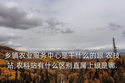 鄉鎮農業服務中心是干什么的跟 農技站,農科站有什么區別直屬上級是哪...