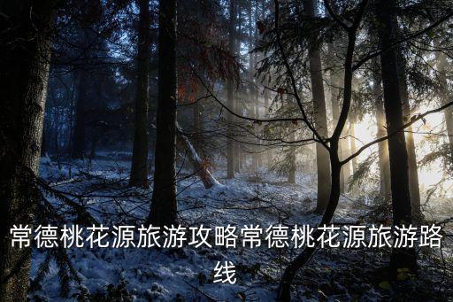 常德桃花源旅游攻略常德桃花源旅游路線