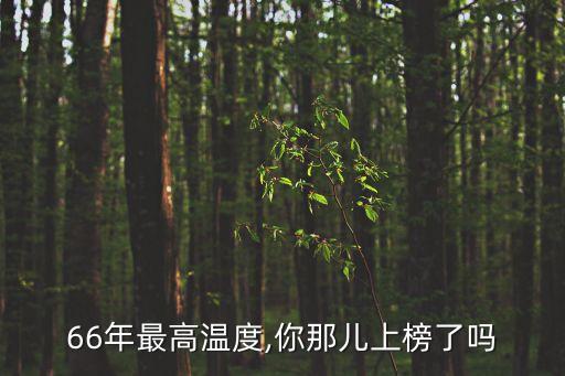 66年最高溫度,你那兒上榜了嗎