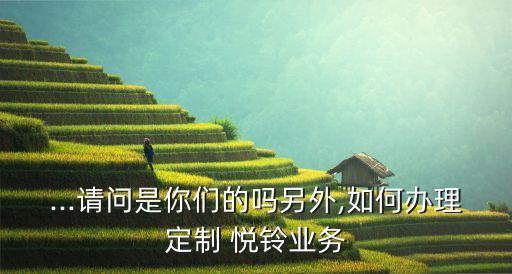 ...請問是你們的嗎另外,如何辦理定制 悅鈴業務