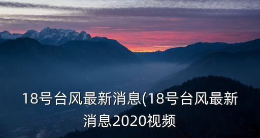 18號臺風(fēng)最新消息(18號臺風(fēng)最新消息2020視頻