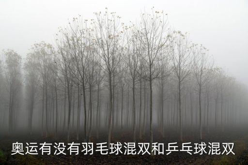 奧運有沒有羽毛球混雙和乒乓球混雙