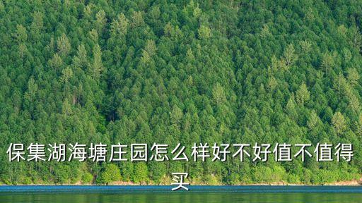 保集湖海塘莊園怎么樣好不好值不值得買