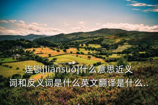 連鎖[liánsuǒ]什么意思近義詞和反義詞是什么英文翻譯是什么...