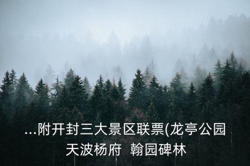 ...附開封三大景區聯票(龍亭公園 天波楊府  翰園碑林
