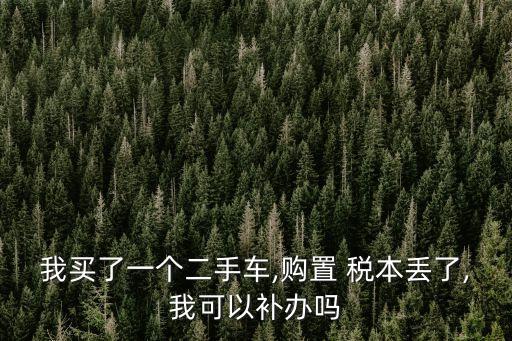 我買了一個二手車,購置 稅本丟了,我可以補辦嗎