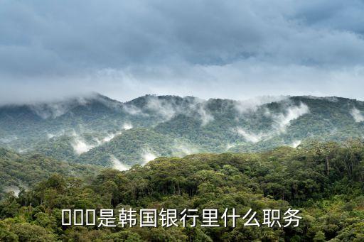 ???是韓國銀行里什么職務