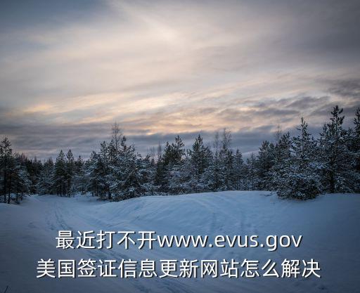 最近打不開www.evus.gov美國簽證信息更新網站怎么解決