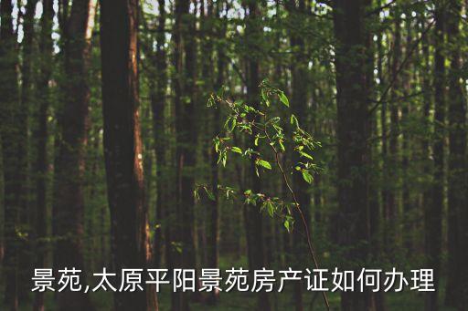 平陽景苑,太原平陽景苑房產證如何辦理?