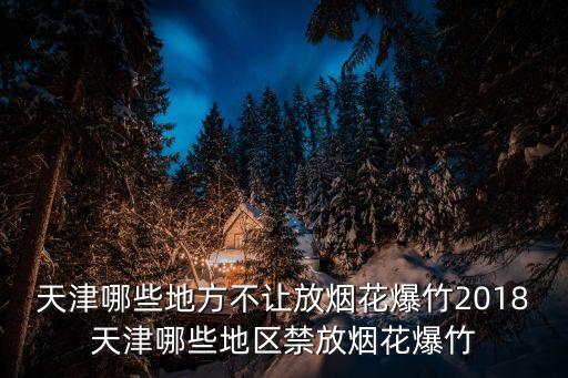天津哪些地方不讓放煙花爆竹2018天津哪些地區禁放煙花爆竹
