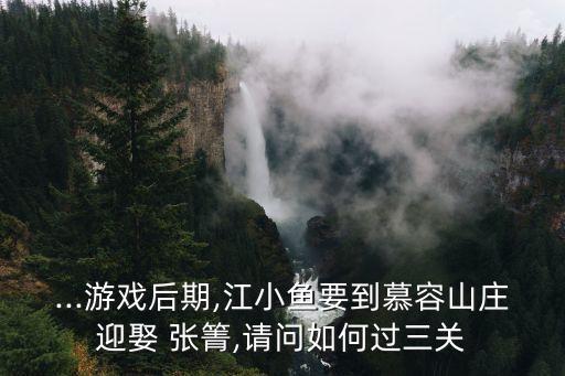 ...游戲后期,江小魚要到慕容山莊迎娶 張箐,請問如何過三關