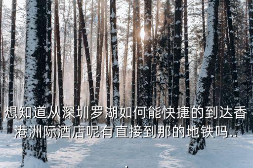 想知道從深圳羅湖如何能快捷的到達香港洲際酒店呢有直接到那的地鐵嗎...
