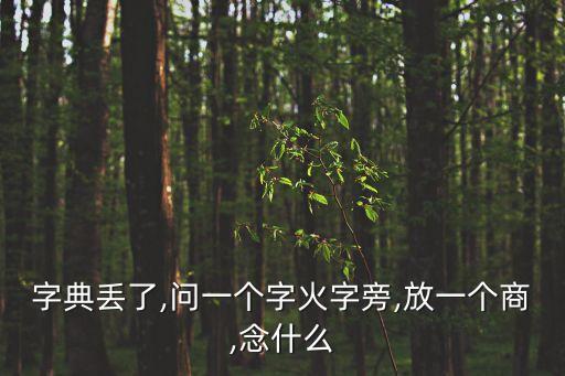 一個火一個商讀什么,一個火字旁一個商念什么?