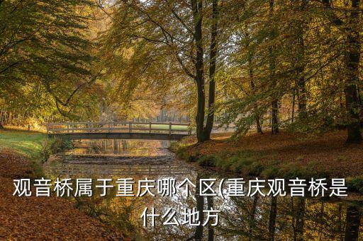 觀音橋屬于重慶哪個區(重慶觀音橋是什么地方