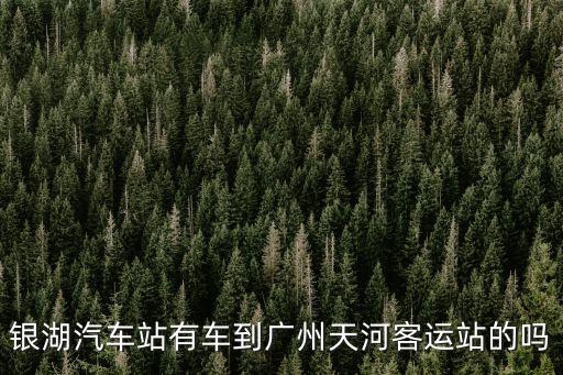 銀湖汽車站有車到廣州天河客運站的嗎